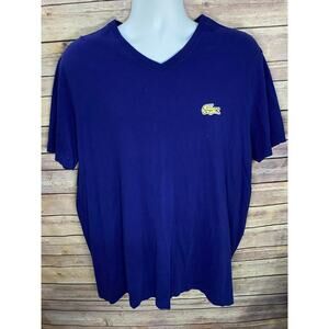 Lacoste 2XL Blue T-Shirt Crocodile Logo 100% Cotton